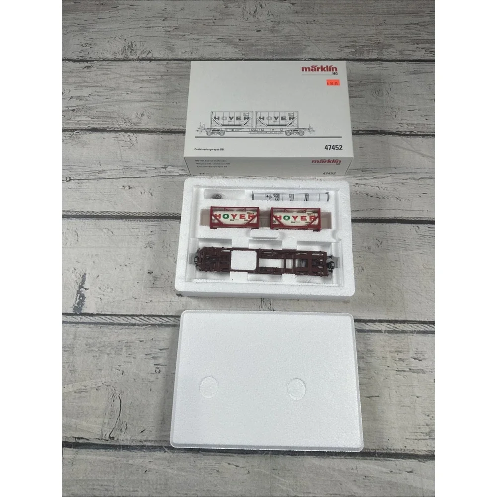 Märklin 47452 HO DB Hoyer Container Flat Car 2 Containers Germany NIB